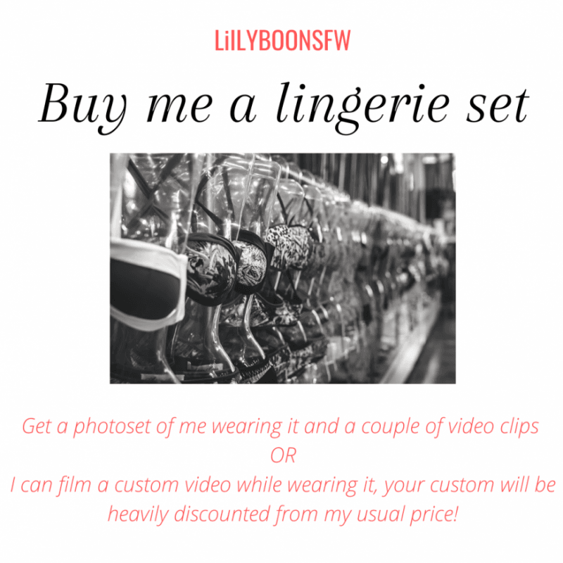 Buy me a lingerie set and get rewarded!