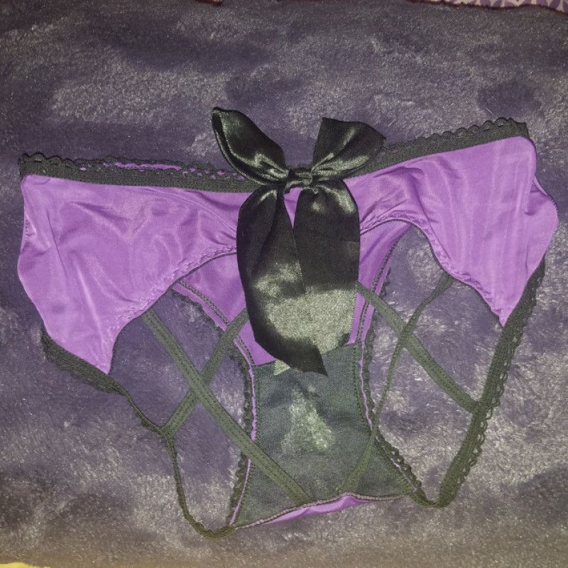 Yummy cummy purple cage panties