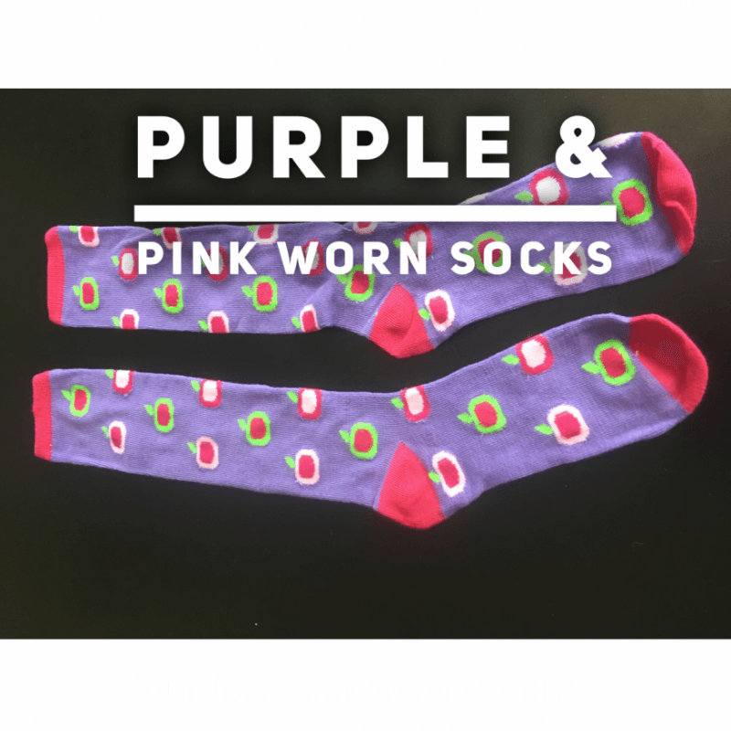 Purple and Pink Worn Socks