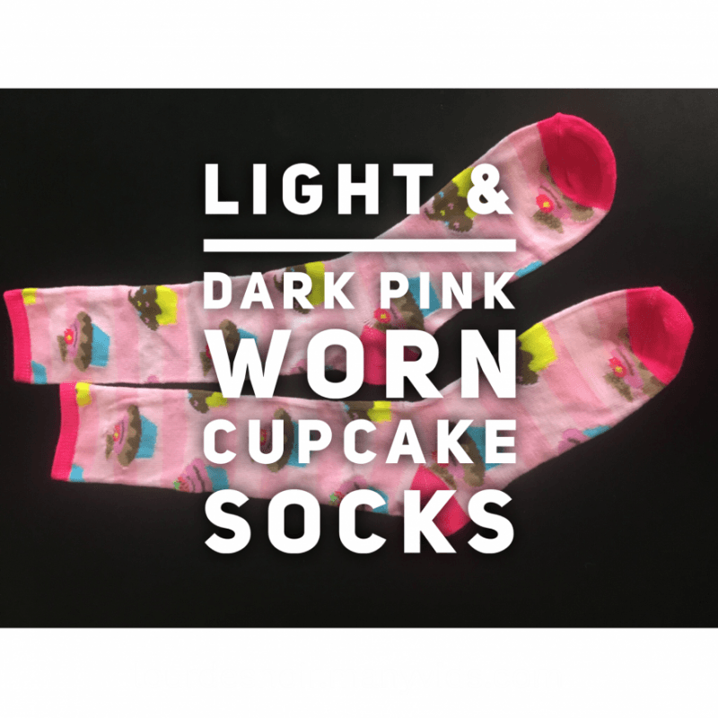 Light and Dark Pink Worn Socks