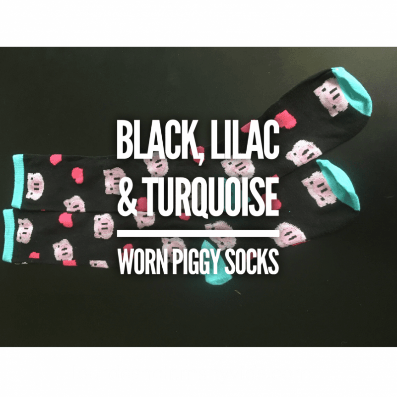 Black Lilac and Turquoise Socks