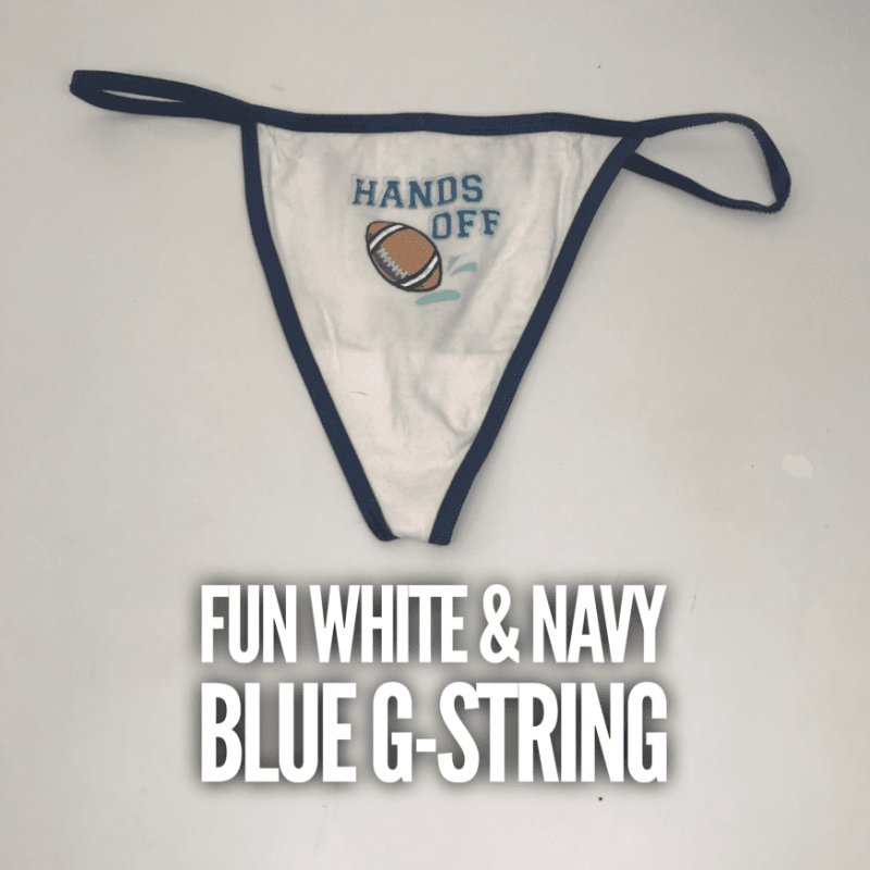 Fun White and Blue G Strong Panties