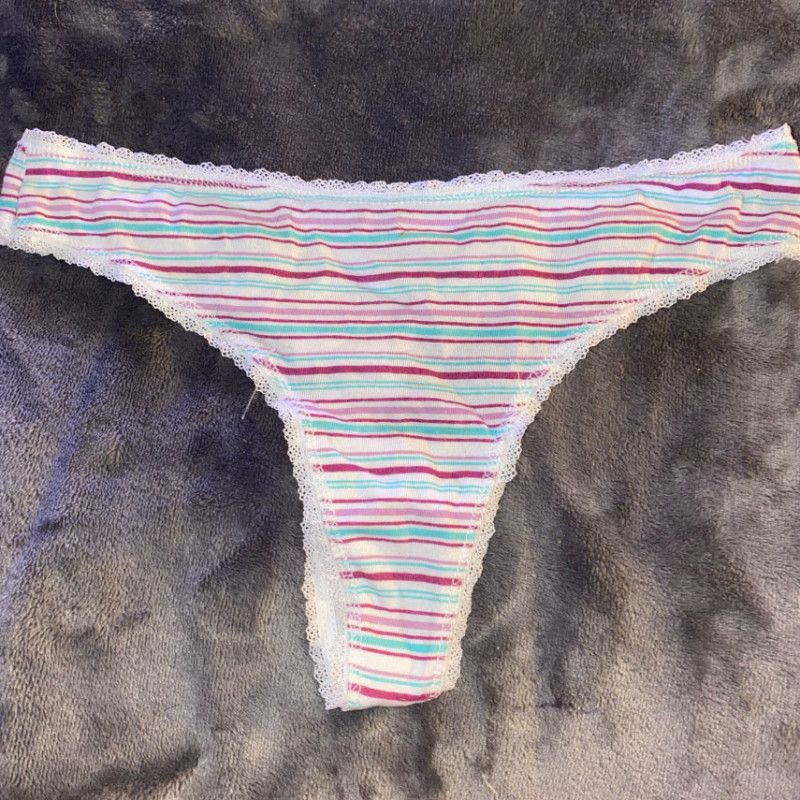 Striped thong panties