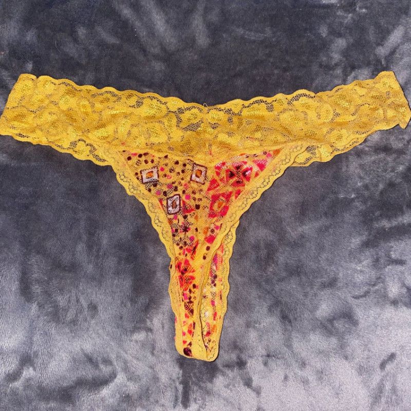 Yellow thong panties