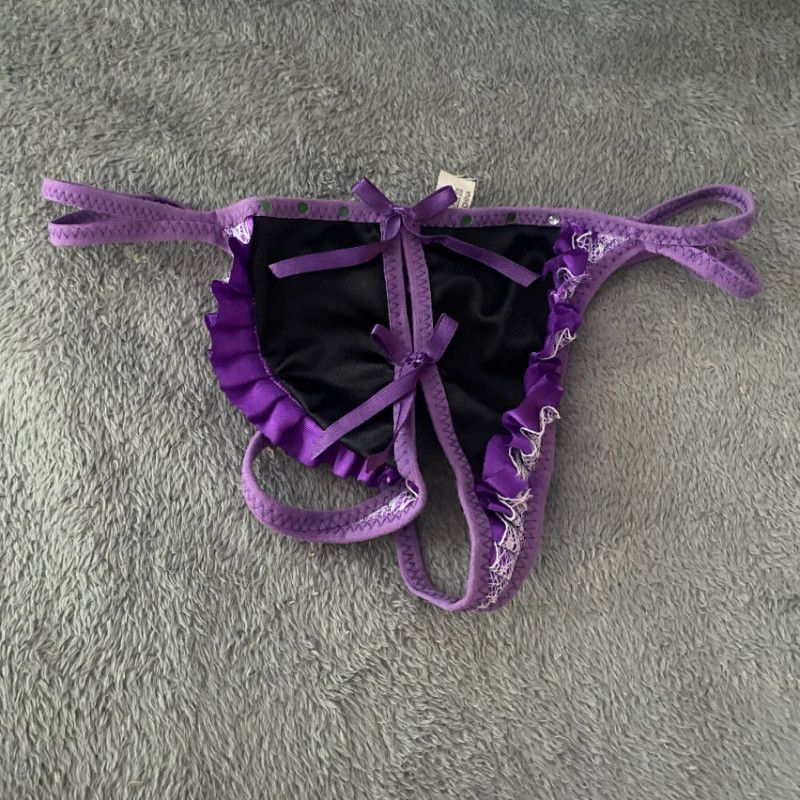 Cute Black and Purple Thong