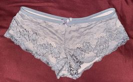 Pink and Grey Satin Lace Boyshorts