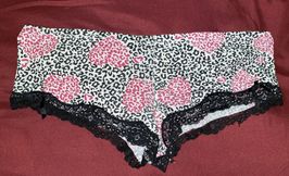 Black White and Cheetah Print Boyshorts with Pink Hearts