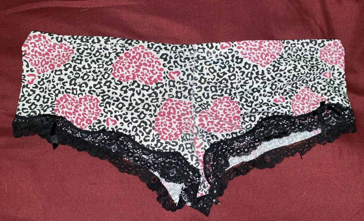 Black White and Cheetah Print Boyshorts with Pink Hearts