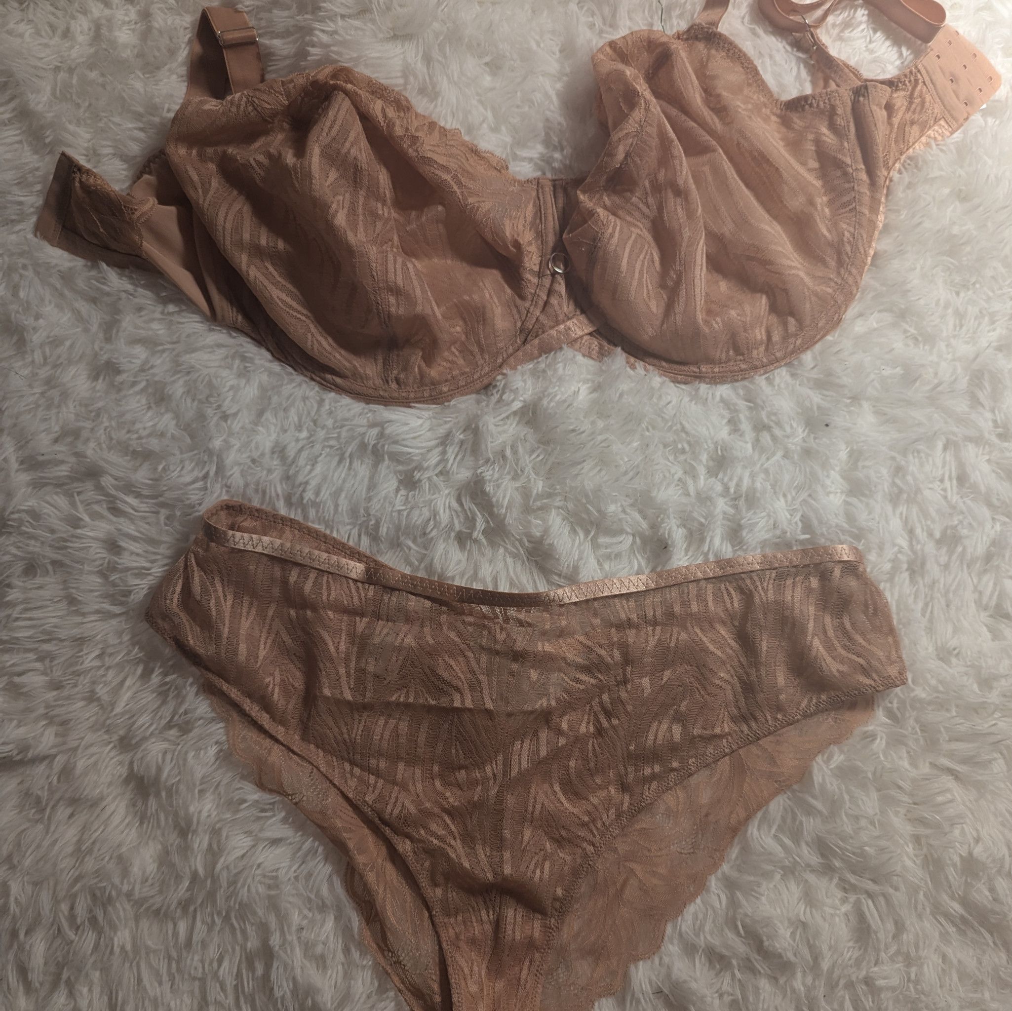 36K Used Nude Bra and Panty Set with Autographed Polaroid