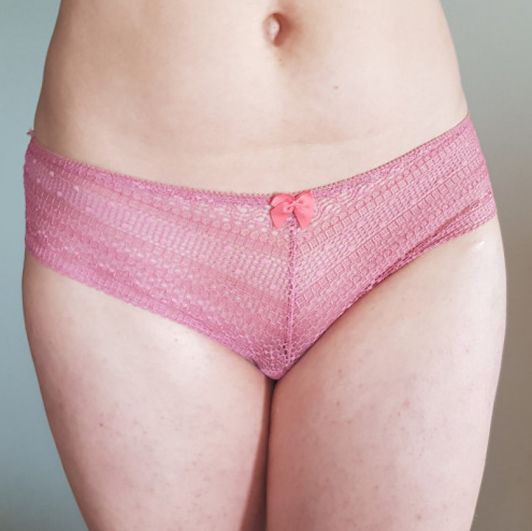 Sensual light pink lacy undies