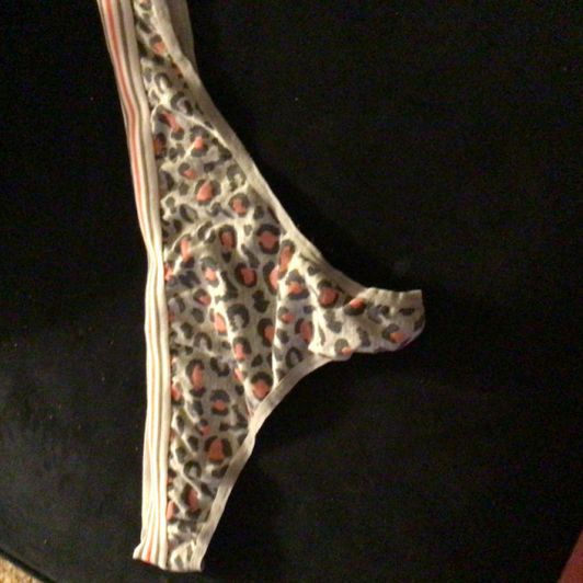 Used plus size leopard print thong