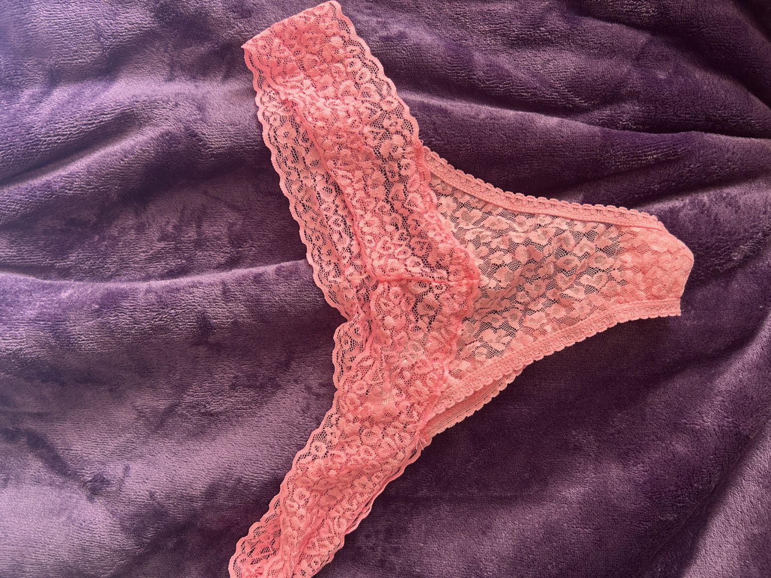 Pink Lacey Thong