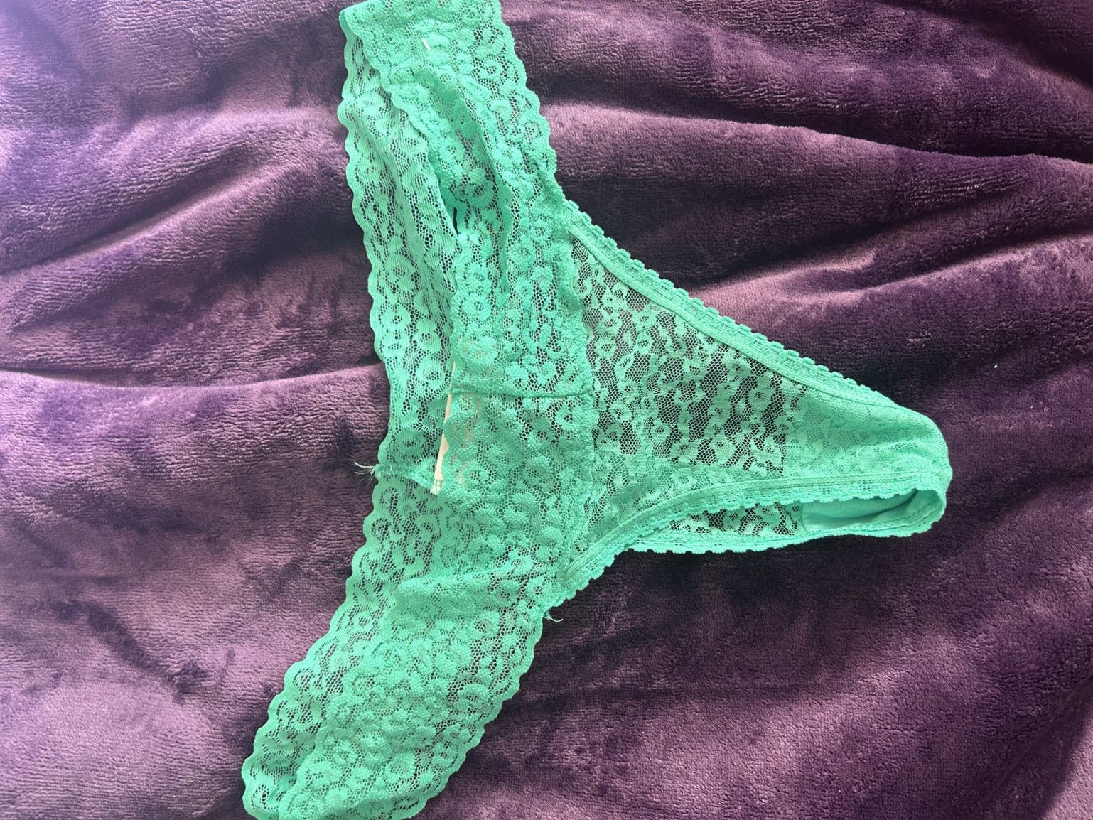 Green Lacey Thong