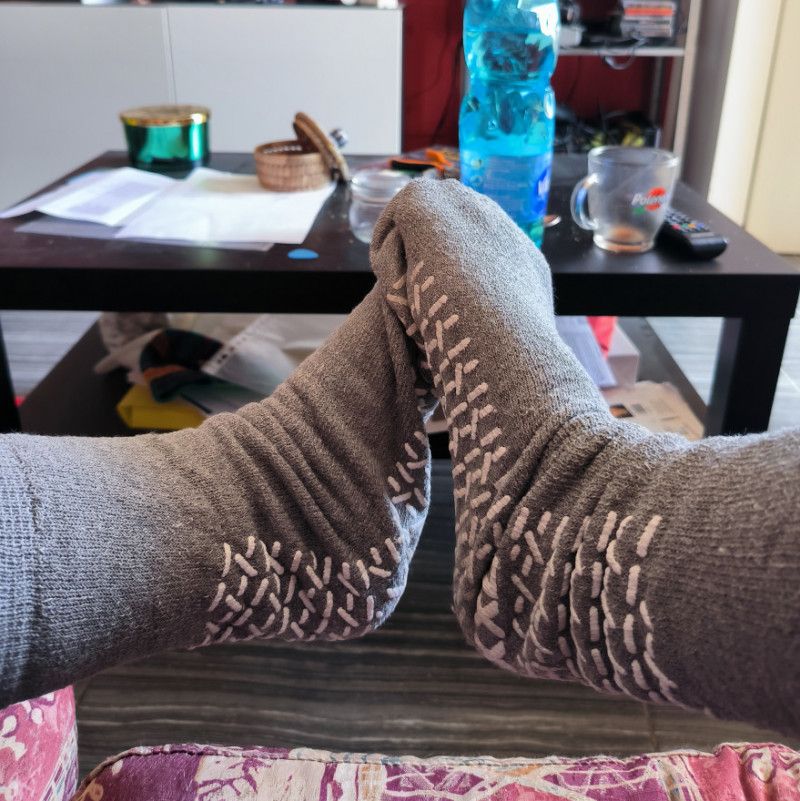 My large dirty anti slip house socks