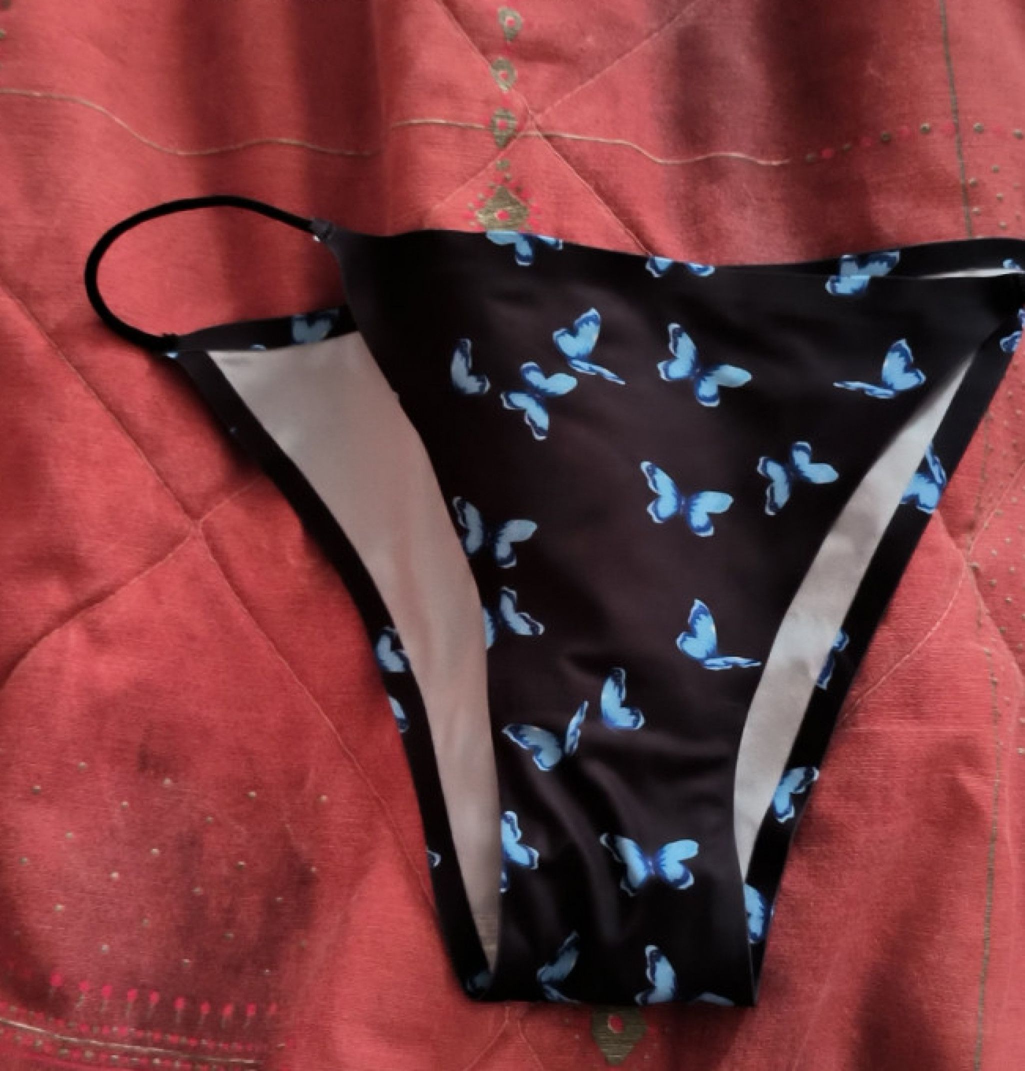 Dark blue panties with butterflies