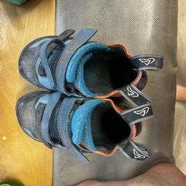 Old worn climbing shoes