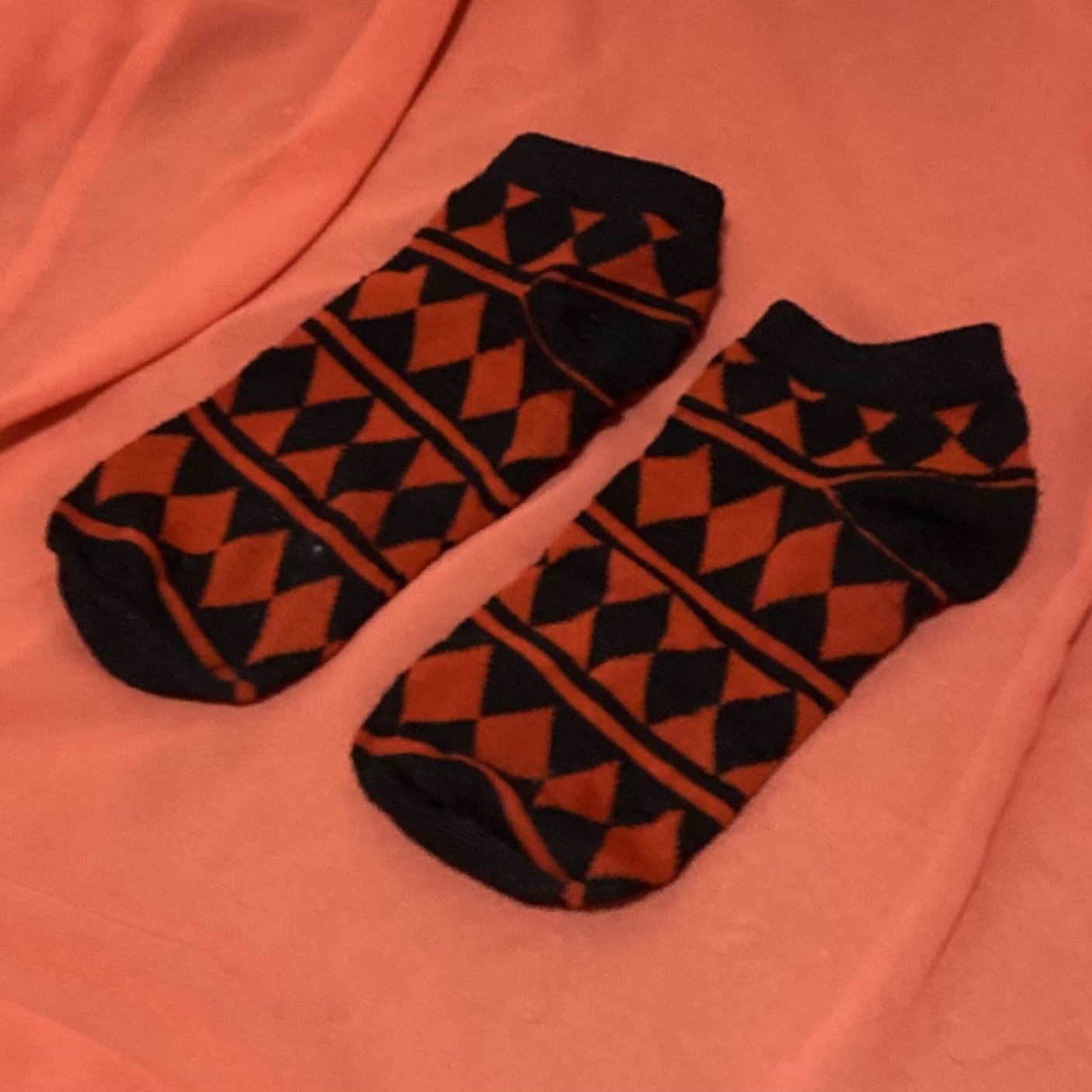 Red patterned socks