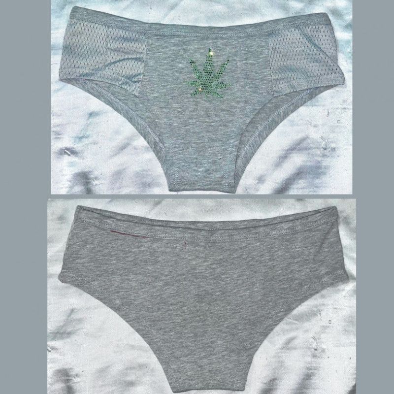 Grey panty with flower FREESHIPPING