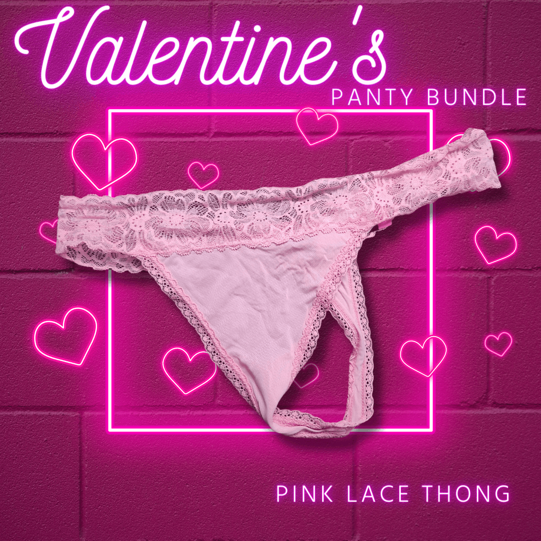 Valentines Day Panties: Pink Lace Thong