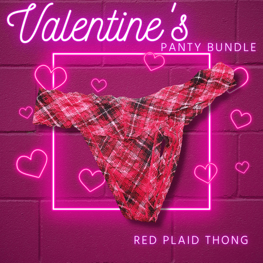 Valentines Day Panties: Red Plaid Thong