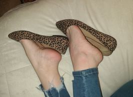 Size 9 Leopard Flats Filled with Sweat!