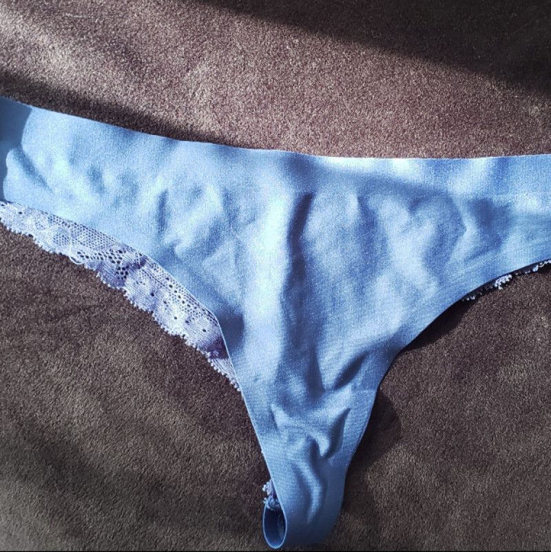 Blue Lace Thong