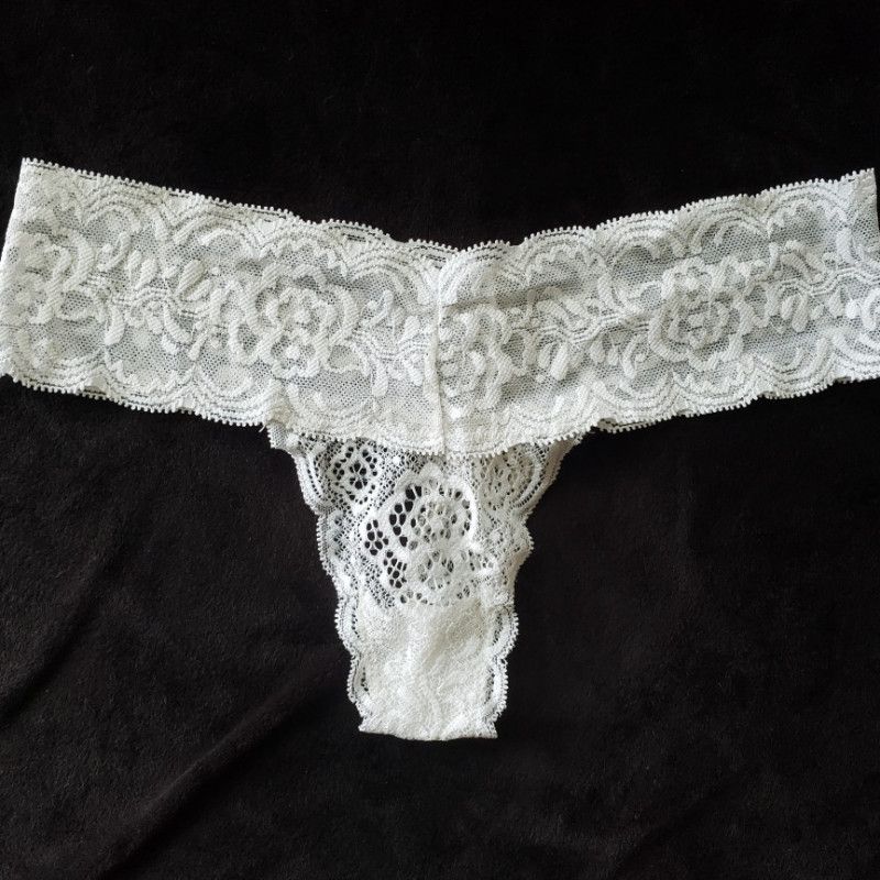 White Lace Thong