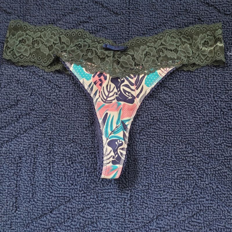 Wild Print and Lace Thong