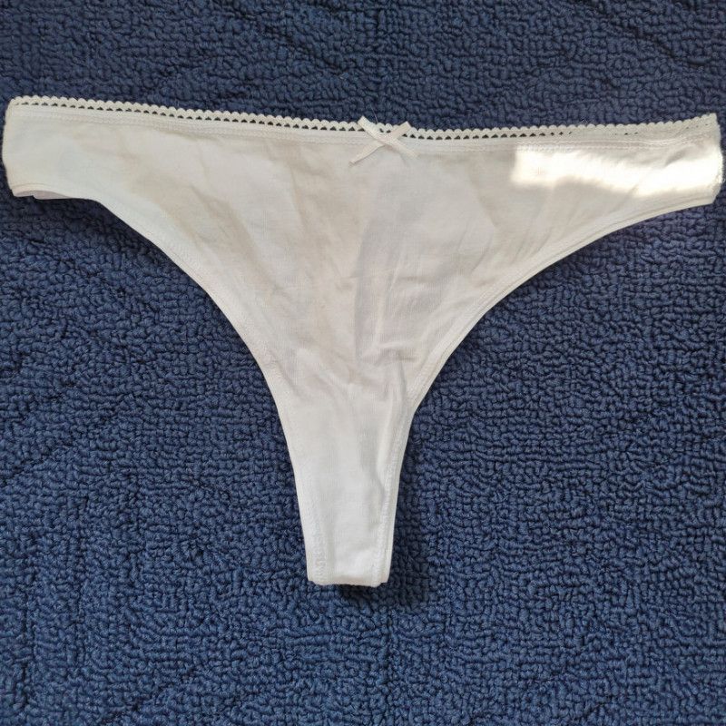 White Cotton Thong