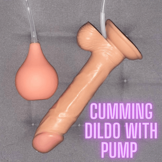 Cumming white dildo with pump