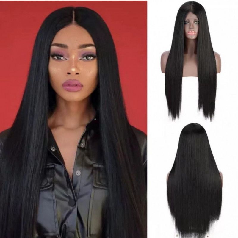 womens wig long black hair