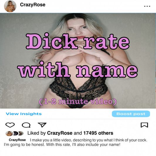 Dick rate with name