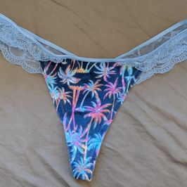 light blue palm tree thong