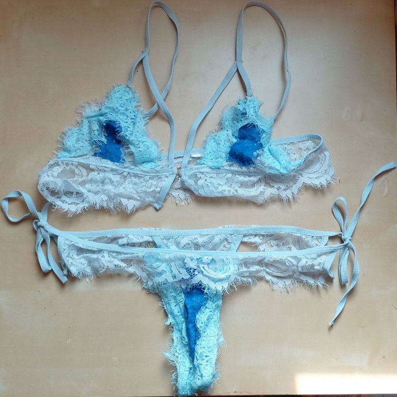 Blue lace underwear