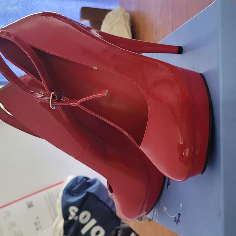 High Heel  red platform shoes