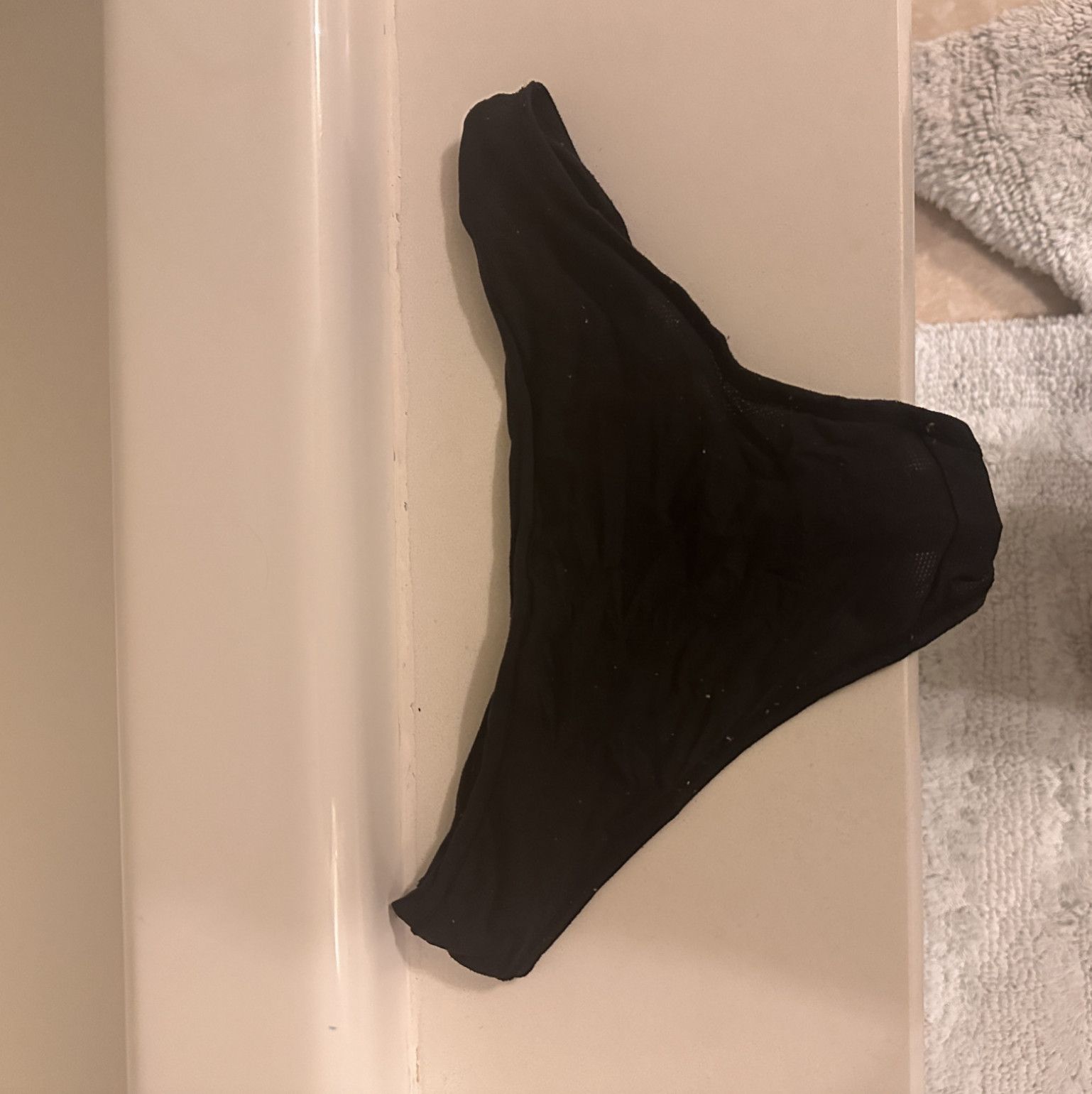 Under Armour thong worn can add cum if desired