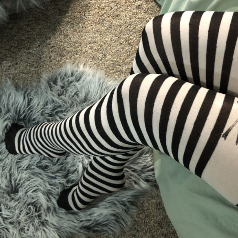 Striped Goth Thigh Highs