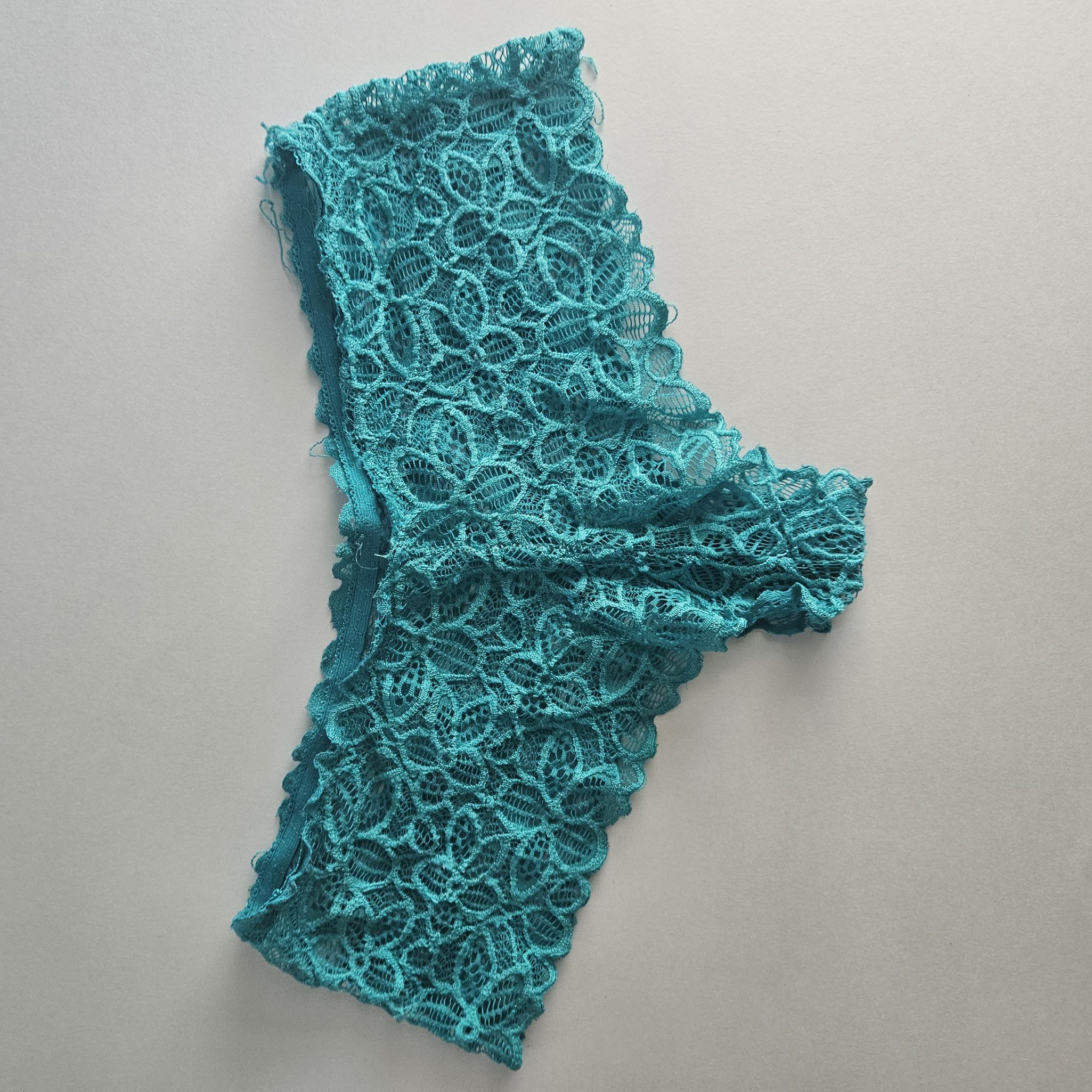 Teal lace hipster panties