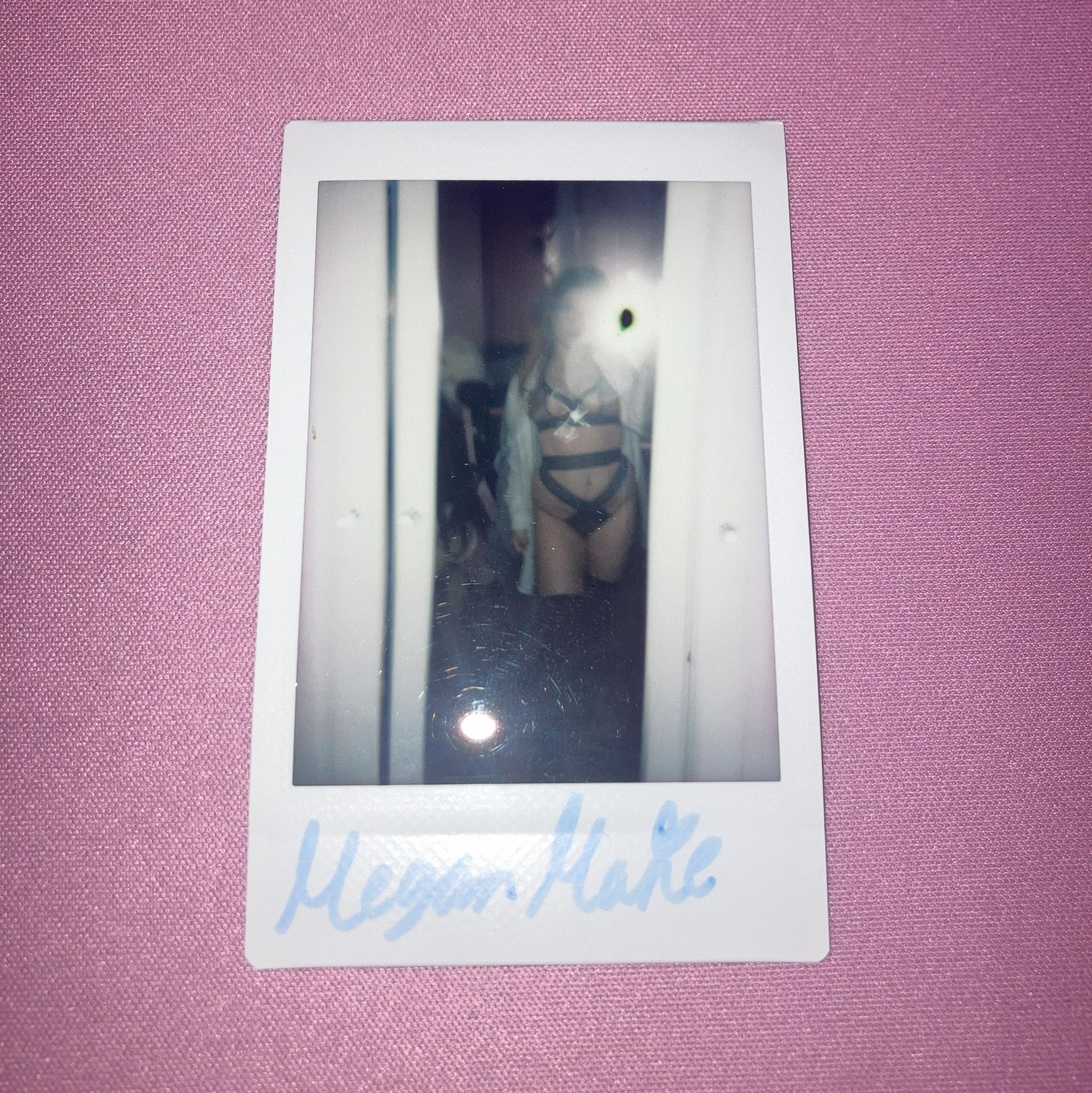 Fishnet Lingerie Mirror Polaroid