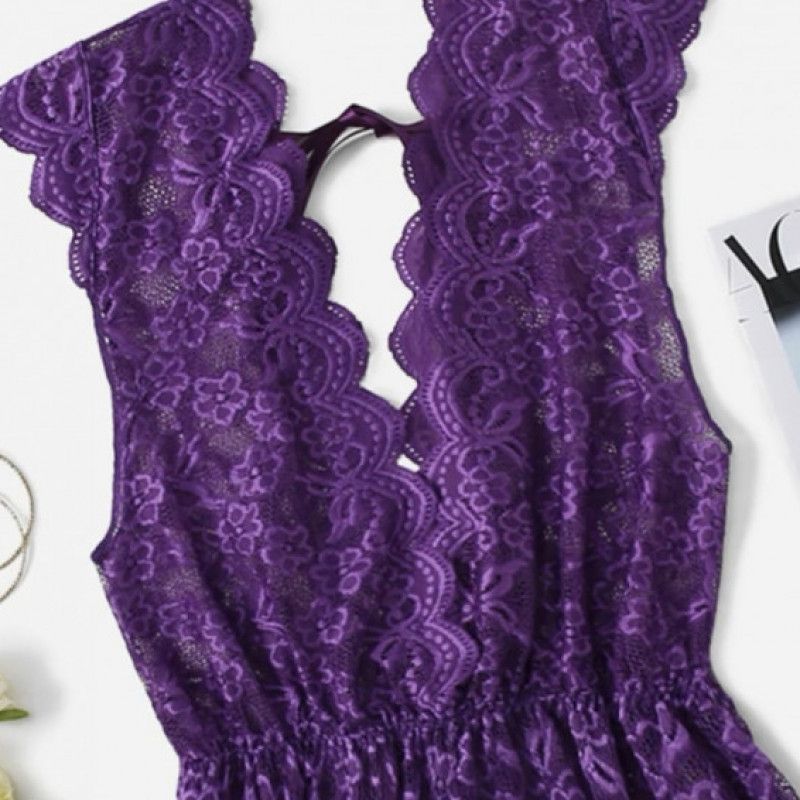 Purple 3XL Lace Teddy