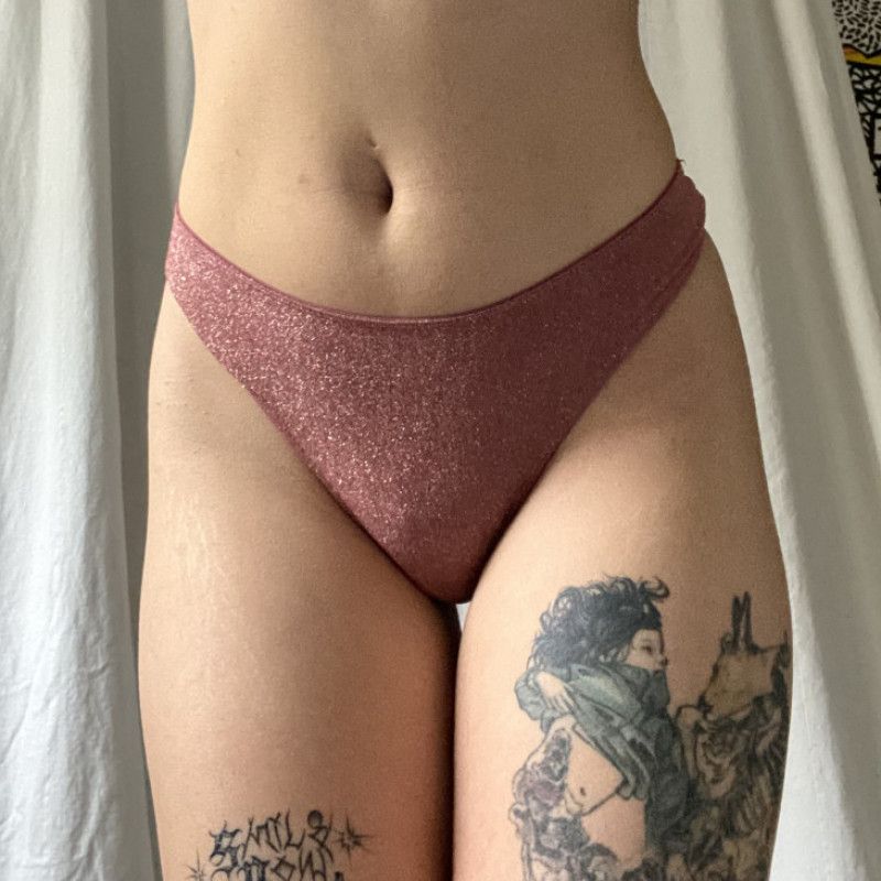 Pink glitter thong