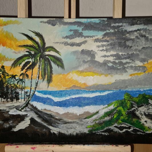 Painted acrylic landscape picture by me