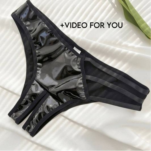 GET LATEX PANTIES WITH OPEN PUSSY