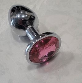 Silver jeweled butt plug