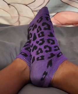 Well Worn Purple Cheetah Socks