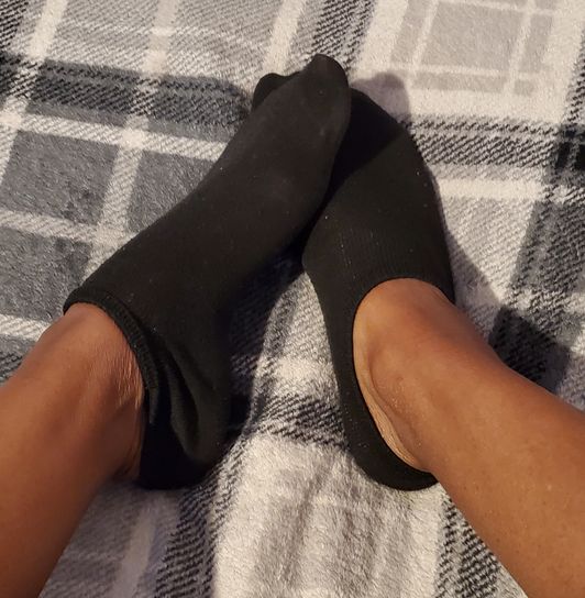 Sweaty Worn Black Ankle Socks