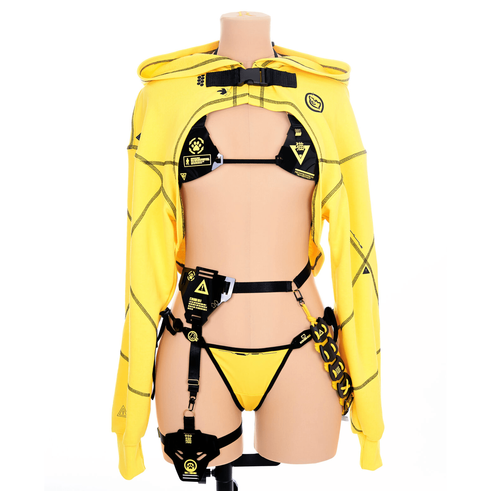 Spoil me with this Yellow Cyber Neko Lingerie set!