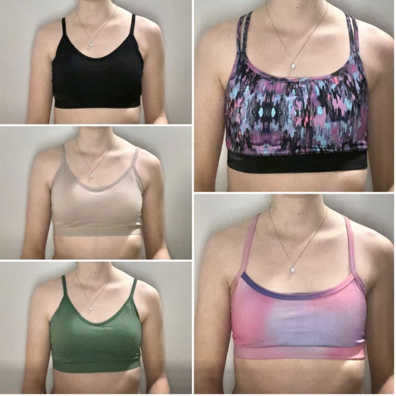 Worn sports bras