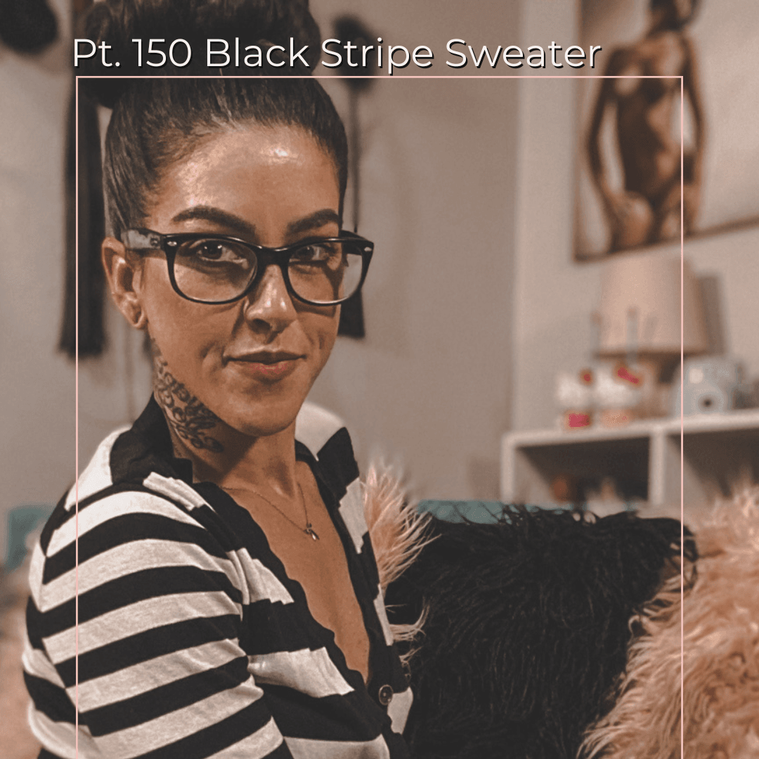 Pt 150 Black Stripe Sweater Tease Set