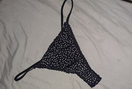 Black and white dotted thongs